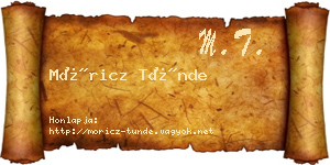 Móricz Tünde névjegykártya