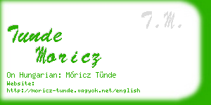 tunde moricz business card